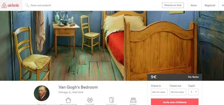 Airbnb e la stanza da letto di Van Gogh